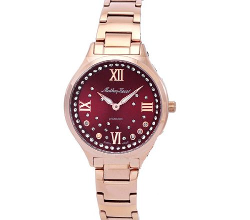 matheytissot-nicole-diamond-quartz-red-dial-ladies-watch-d985spr MATHEY TISSOT D985SPR - Image 1