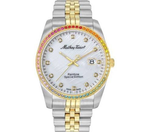 matheytissot-mathy-rainbow-white-dial-unisex-watch-h809bqyi MATHEY TISSOT H809BQYI - Image 1