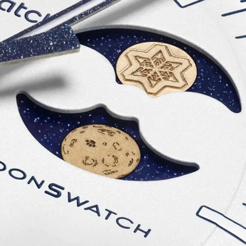 SWATCH X OMEGA MISSON TO EARTHPHASE MOONSHINE GOLD SO33W701L - Image 2
